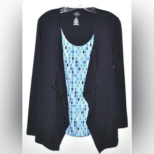 ST. JOHN’S BAY pullover long sleeve cardigan w/ tank top one piece office size L